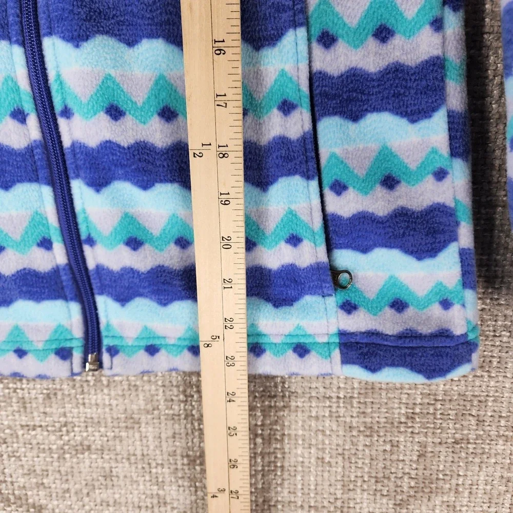 Columbia‎ Kids Fleece Jacket Youth Large 14/16 Blue ZigZig Full Zip Nice!